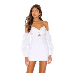Revolve Superdown white strapless graduation dress